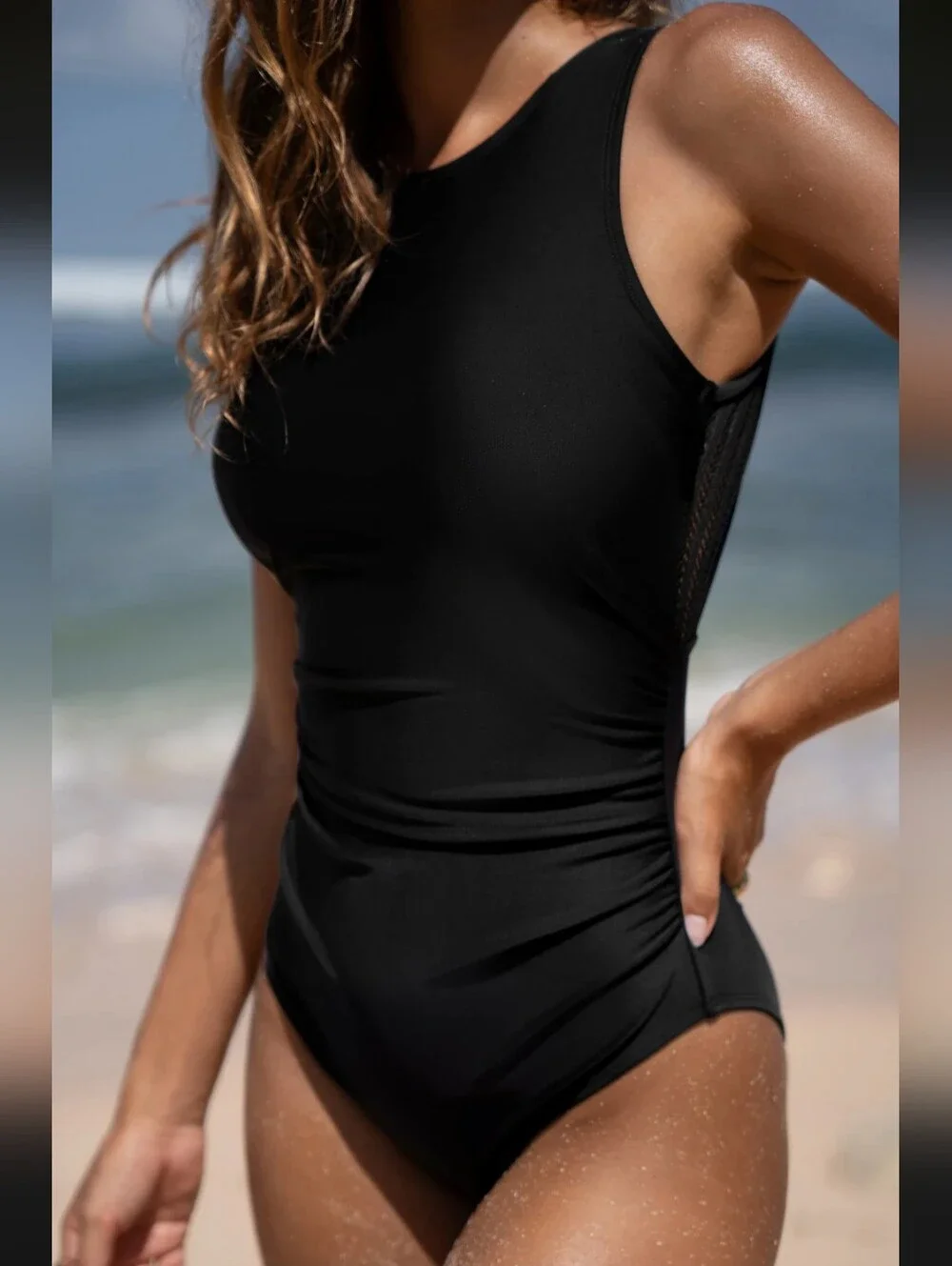 Cupshe Mesh Backless One-Piece Swimsuit- L